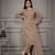 Butterfly net embroidered readymade suit set with satin bottom & dupatta