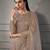 Butterfly net embroidered readymade suit set with satin bottom & dupatta