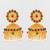  gold plated traditional jhumka earrings with red and green stones
