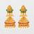 traditional gold plated green & red stone jhumka earrings