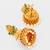  traditional gold plated green & red stone jhumka earrings
