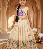 Soft silk paithani design zari weaving pavadai for kids