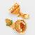  traditional gold plated green & red stone jhumka earrings