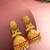  traditional gold plated green & red stone jhumka earrings