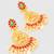  temple design gold plated earrings with green & red stones
