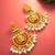  grand temple style gold plated chandelier earrings with pearl drops