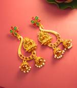  temple lakshmi chandbali jhumka earrings with stones