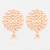  gold plated pink stone stud drop earrings with bead accent