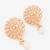  gold plated pink stone stud drop earrings with bead accent