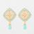  gold plated mint green geometric stud drop earrings