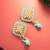  gold plated mint green geometric stud drop earrings