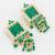  gold plated green stone heavy chandlier jhumka earrings
