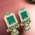  gold plated green stone heavy chandlier jhumka earrings