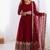 Women's faux georgette embroidered sequence work gown with net dupatta ready to wear