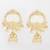  gold plated white stone chandelier jhumka earrings