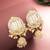  gold plated white stone chandelier jhumka earrings