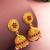  traditional gold plated pink stone jhumka earrings