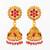  floral motif gold plated pink stone jhumka earrings