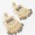  gold plated grey beaded chandelier earrings