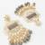  gold plated grey beaded chandelier earrings