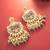  gold plated grey beaded chandelier earrings