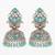  silver plated stone oxidized jhumka earrings