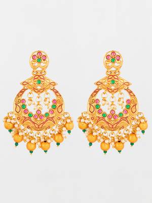  royal gold plated multicolor chandelier earrings 2