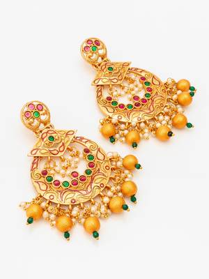  royal gold plated multicolor chandelier earrings 3
