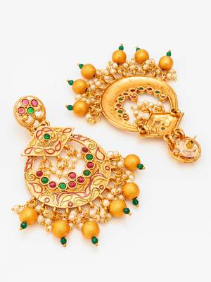  royal gold plated multicolor chandelier earrings 4