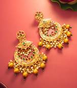  royal gold plated multicolor chandelier earrings