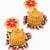  floral gold plated pink and green jhumka earrings