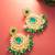  green kundan chandelier drop earrings with beaded detailing