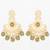  olive green kundan chandelier earrings with faceted drops