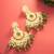  olive green kundan chandelier earrings with faceted drops