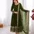 Women's faux georgette embroidered sequence work gown with net dupatta ready to wear