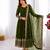 Women's faux georgette embroidered sequence work gown with net dupatta ready to wear