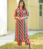 Multicolor muslin printed kurta set