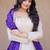 white anarkali gown set with designer dupatta