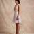 Champagne pink embroidered chanderi cotton dress