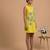 Yellow embroidered cotton poplin dress