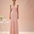 Pink embroidered imported satin gown
