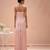 Pink embroidered imported satin gown