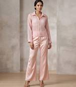 Champagne pink imported satin co ord set