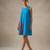 Blue embroidered cotton poplin dress