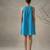 Blue embroidered cotton poplin dress