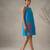 Blue embroidered cotton poplin dress