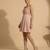 Blush pink embroidered chanderi cotton dress