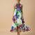 White purple printed silk shantoon dress