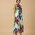 White purple printed silk shantoon dress