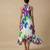 White purple printed silk shantoon dress